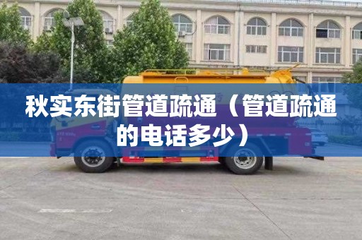 秋實(shí)東街管道疏通（管道疏通的電話(huà)多少）