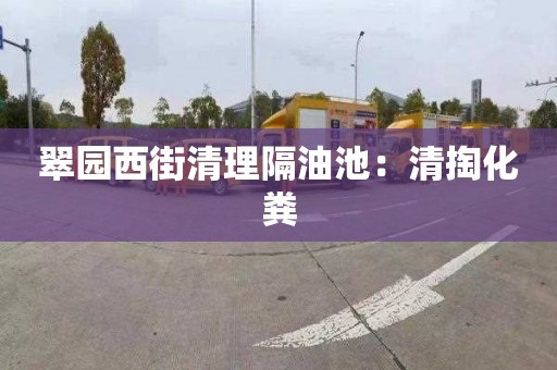 翠園西街清理隔油池：清掏化糞