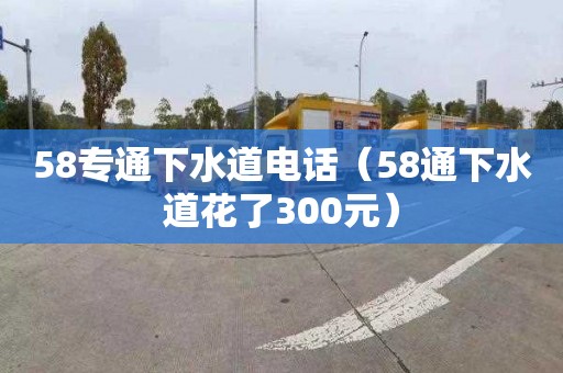 58專(zhuān)通下水道電話(huà)（58通下水道花了300元）